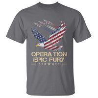 Operation Epic Fury American Eagle Flag T Shirt Jet Flyover USA Freedom