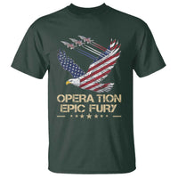 Operation Epic Fury American Eagle Flag T Shirt Jet Flyover USA Freedom