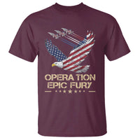 Operation Epic Fury American Eagle Flag T Shirt Jet Flyover USA Freedom