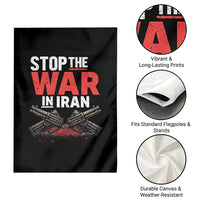 Stop the War in Iran Garden Flag Anti War Protest Peace Advocacy Human Rights