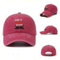 Stop the War in Iran Washed Cotton Baseball Cap Anti War Protest Peace Advocacy Human Rights