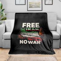 Free Iran No War Protest Graphic Throw Blanket Barbed Wire Freedom Human Rights Solidarity