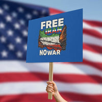 Free Iran No War Protest Graphic Protest Sign Barbed Wire Freedom Human Rights Solidarity