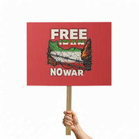 Free Iran No War Protest Graphic Protest Sign Barbed Wire Freedom Human Rights Solidarity