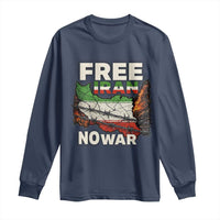 Free Iran No War Protest Graphic Long Sleeve Shirt Barbed Wire Freedom Human Rights Solidarity