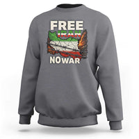 Free Iran No War Protest Graphic Sweatshirt Barbed Wire Freedom Human Rights Solidarity