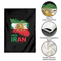Free Iran Lion And Sun Map Graphic Garden Flag Persian Heritage Freedom Support
