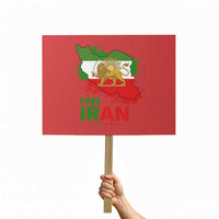 Free Iran Lion And Sun Map Graphic Protest Sign Persian Heritage Freedom Support