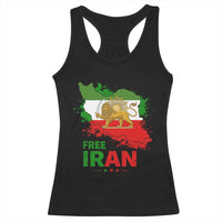 Free Iran Lion And Sun Map Graphic Racerback Tank Top Persian Heritage Freedom Support