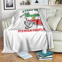 Stand With Iranian People Peace Dove Throw Blanket Iran Map Flag Freedom Human Rights Support