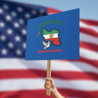 Stand With Iranian People Peace Dove Protest Sign Iran Map Flag Freedom Human Rights Support