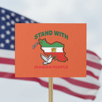 Stand With Iranian People Peace Dove Protest Sign Iran Map Flag Freedom Human Rights Support