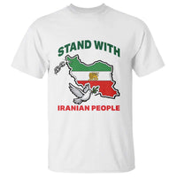 Stand With Iranian People Peace Dove T Shirt Iran Map Flag Freedom Human Rights Support