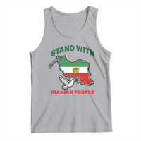 Stand With Iranian People Peace Dove Tank Top Iran Map Flag Freedom Human Rights Support