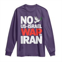 No US Israel War On Iran Long Sleeve Shirt Anti War Peace Dove