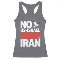 No US Israel War On Iran Racerback Tank Top Anti War Peace Dove