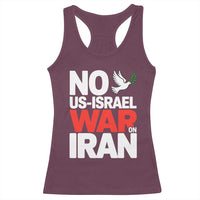 No US Israel War On Iran Racerback Tank Top Anti War Peace Dove