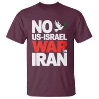 No US Israel War On Iran T Shirt Anti War Peace Dove