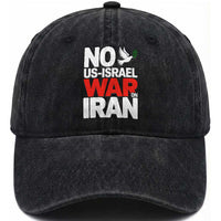No US Israel War On Iran Washed Cotton Baseball Cap Anti War Peace Dove