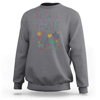 No War On Iran Colorful Peace Graphic Sweatshirt Retro Anti War Protest