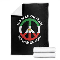 No War On Iran Peace Symbol Throw Blanket Iranian Lion Emblem Anti War Protest