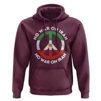 No War On Iran Peace Symbol Hoodie Iranian Lion Emblem Anti War Protest