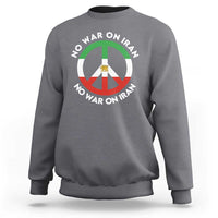 No War On Iran Peace Symbol Sweatshirt Iranian Lion Emblem Anti War Protest