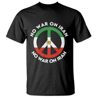 No War On Iran Peace Symbol T Shirt Iranian Lion Emblem Anti War Protest