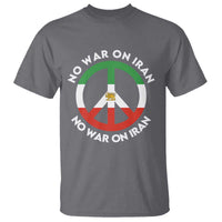 No War On Iran Peace Symbol T Shirt Iranian Lion Emblem Anti War Protest