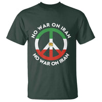 No War On Iran Peace Symbol T Shirt Iranian Lion Emblem Anti War Protest