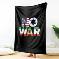 No War USA Israel Iran Flags Throw Blanket Anti War Protest Political Statement