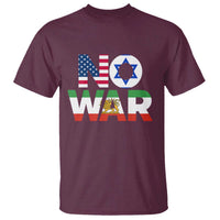 No War USA Israel Iran Flags T Shirt Anti War Protest Political Statement