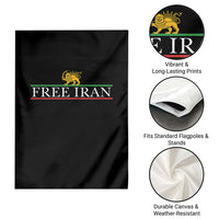 Free Iran Lion And Sun Graphic Garden Flag Iranian Freedom Supporters