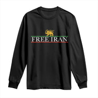 Free Iran Lion And Sun Graphic Long Sleeve Shirt Iranian Freedom Supporters