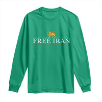 Free Iran Lion And Sun Graphic Long Sleeve Shirt Iranian Freedom Supporters