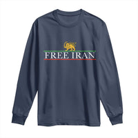 Free Iran Lion And Sun Graphic Long Sleeve Shirt Iranian Freedom Supporters
