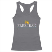 Free Iran Lion And Sun Graphic Racerback Tank Top Iranian Freedom Supporters