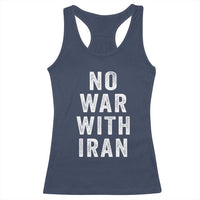 No War With Iran Racerback Tank Top Anti War Peace Protest Iranian People