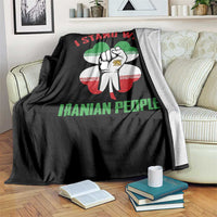 I Stand With Iranian People Freedom Supporters Throw Blanket Raised Fist Persian Flag Iran Revolution