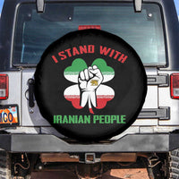 I Stand With Iranian People Freedom Supporters Spare Tire Cover Raised Fist Persian Flag Iran Revolution