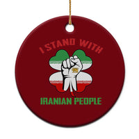 I Stand With Iranian People Freedom Supporters Ceramic Ornament Raised Fist Persian Flag Iran Revolution