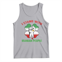 I Stand With Iranian People Freedom Supporters Tank Top Raised Fist Persian Flag Iran Revolution