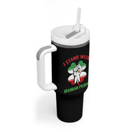 I Stand With Iranian People Freedom Supporters Tumbler With Handle Raised Fist Persian Flag Iran Revolution