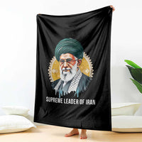 Supreme Leader Of Iran Graphic Portrait Throw Blanket Iranian Political Figure