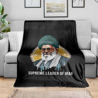 Supreme Leader Of Iran Graphic Portrait Throw Blanket Iranian Political Figure