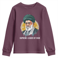 Supreme Leader Of Iran Graphic Portrait Youth Sweatshirt Iranian Political Figure
