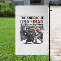 Sarcastic USA vs Iran Knockout Boxing Championship Garden Flag Funny Political Satire Fight Night