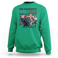 Sarcastic USA vs Iran Knockout Boxing Championship Sweatshirt Funny Political Satire Fight Night
