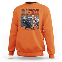 Sarcastic USA vs Iran Knockout Boxing Championship Sweatshirt Funny Political Satire Fight Night