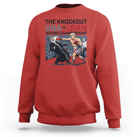 Sarcastic USA vs Iran Knockout Boxing Championship Sweatshirt Funny Political Satire Fight Night